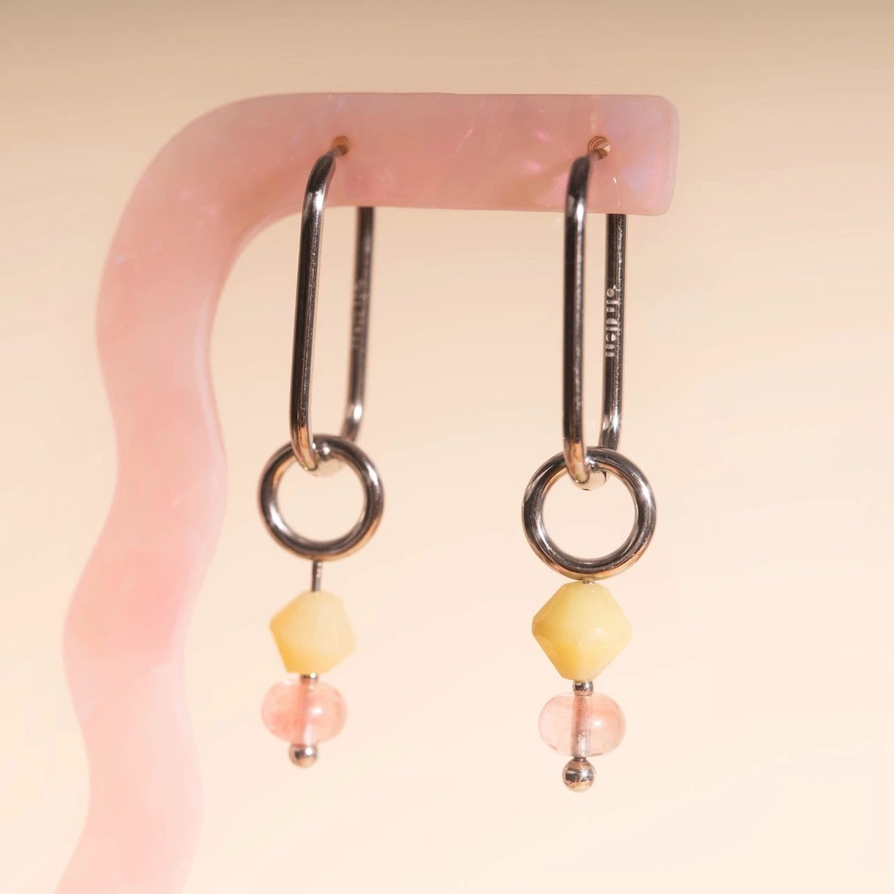 Pink Lemonade Huggie Hoop Charms by Oh Clementine