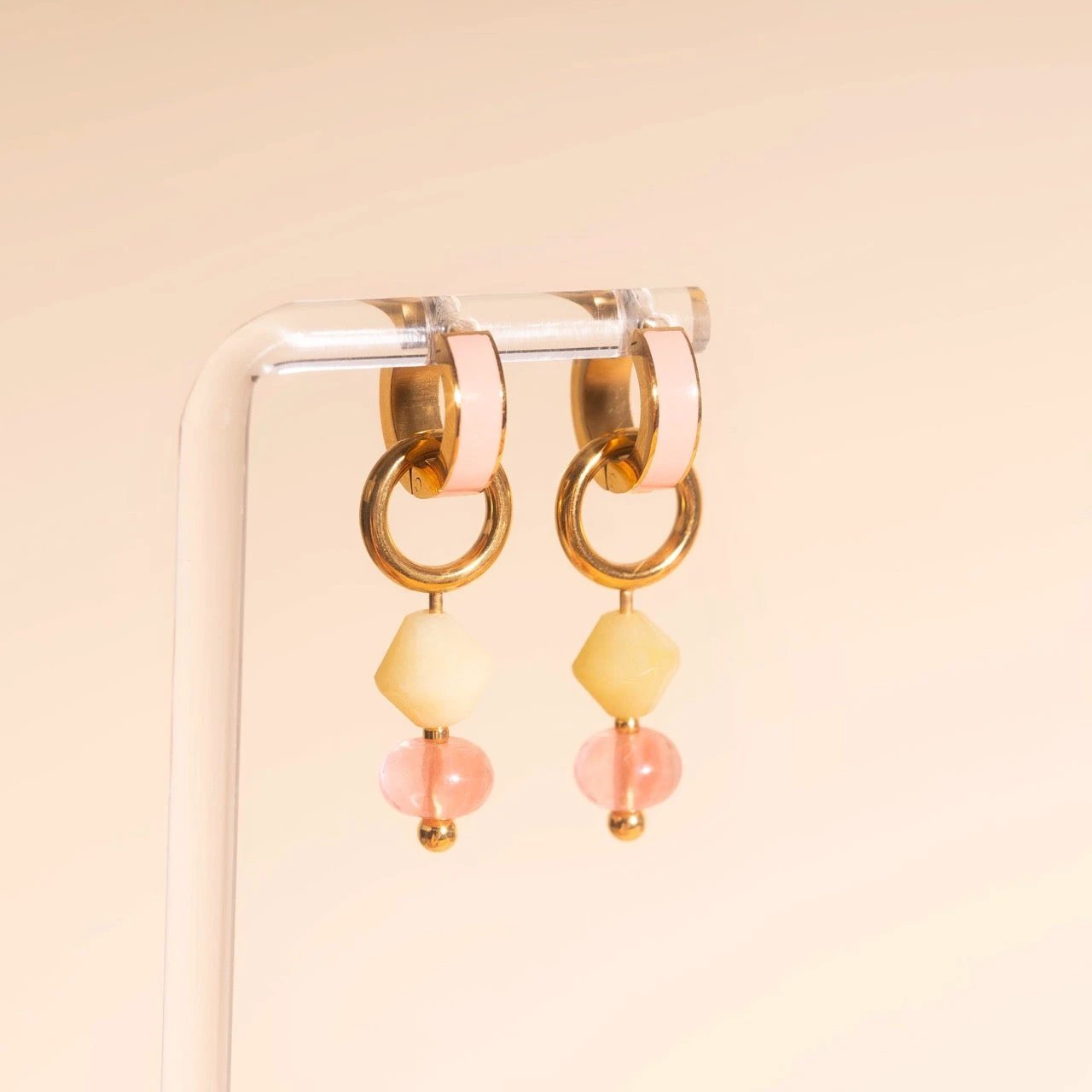 Pink Lemonade Huggie Hoop Charms by Oh Clementine