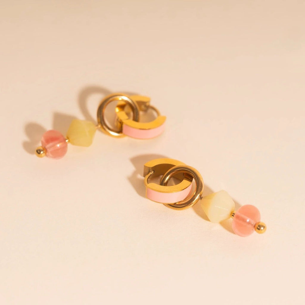 Pink Lemonade Huggie Hoop Charms by Oh Clementine