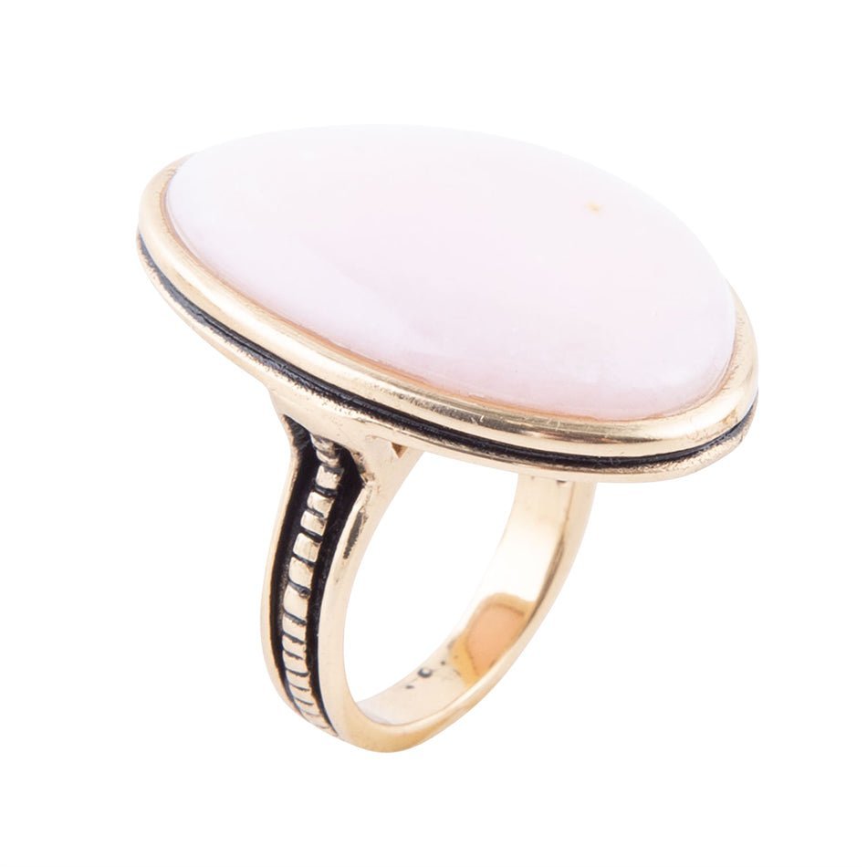 Pink Opal Golden Statement Ring Rings La Vie Bien Pink Opal Golden Statement Ring