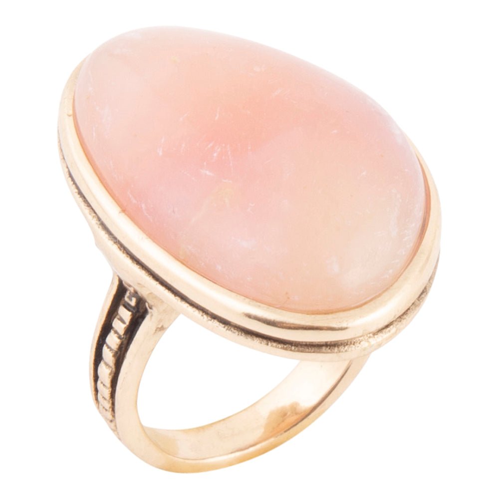 Pink Opal Golden Statement Ring Rings La Vie Bien Pink Opal Golden Statement Ring