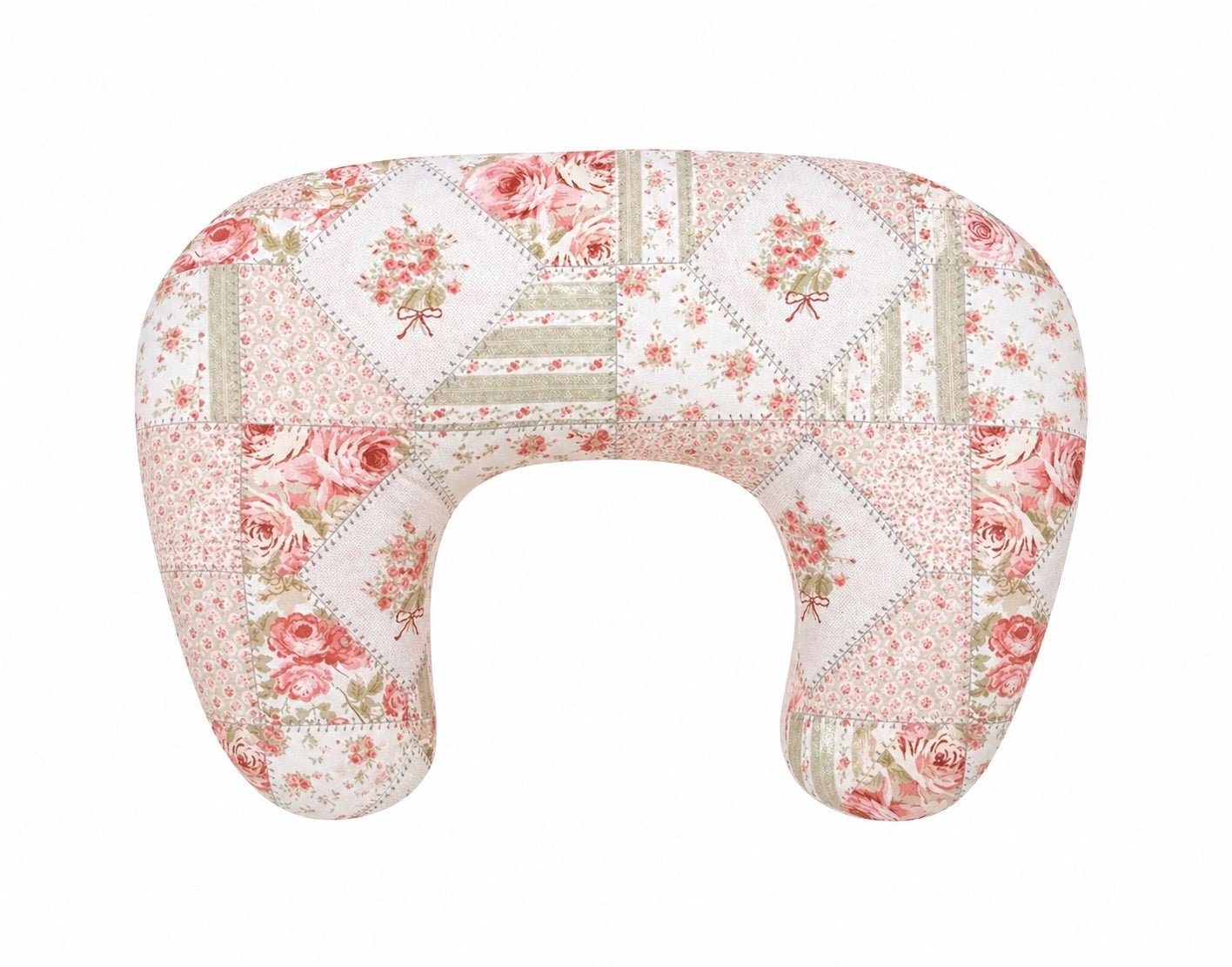 Pink Patchwork Ruffle Nursing Pillow Cover La Vie Bien Pink Patchwork Ruffle Nursing Pillow Cover