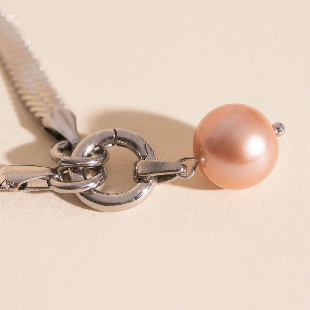Pink Pearl Necklace Charm by Oh Clementine