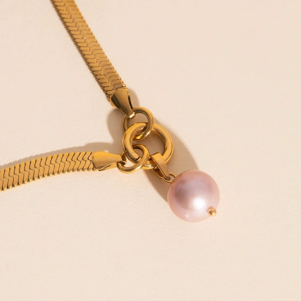 Pink Pearl Necklace Charm by Oh Clementine
