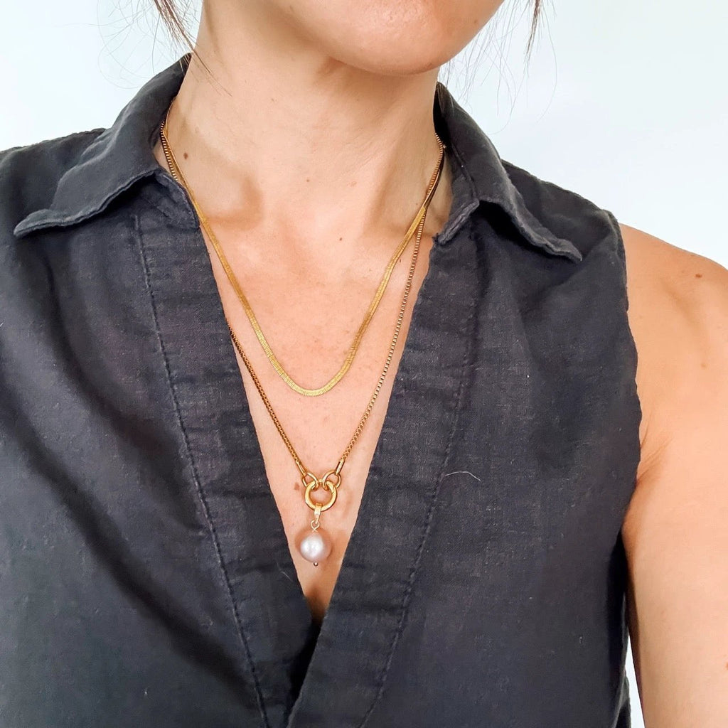 Pink Pearl Necklace Charm by Oh Clementine