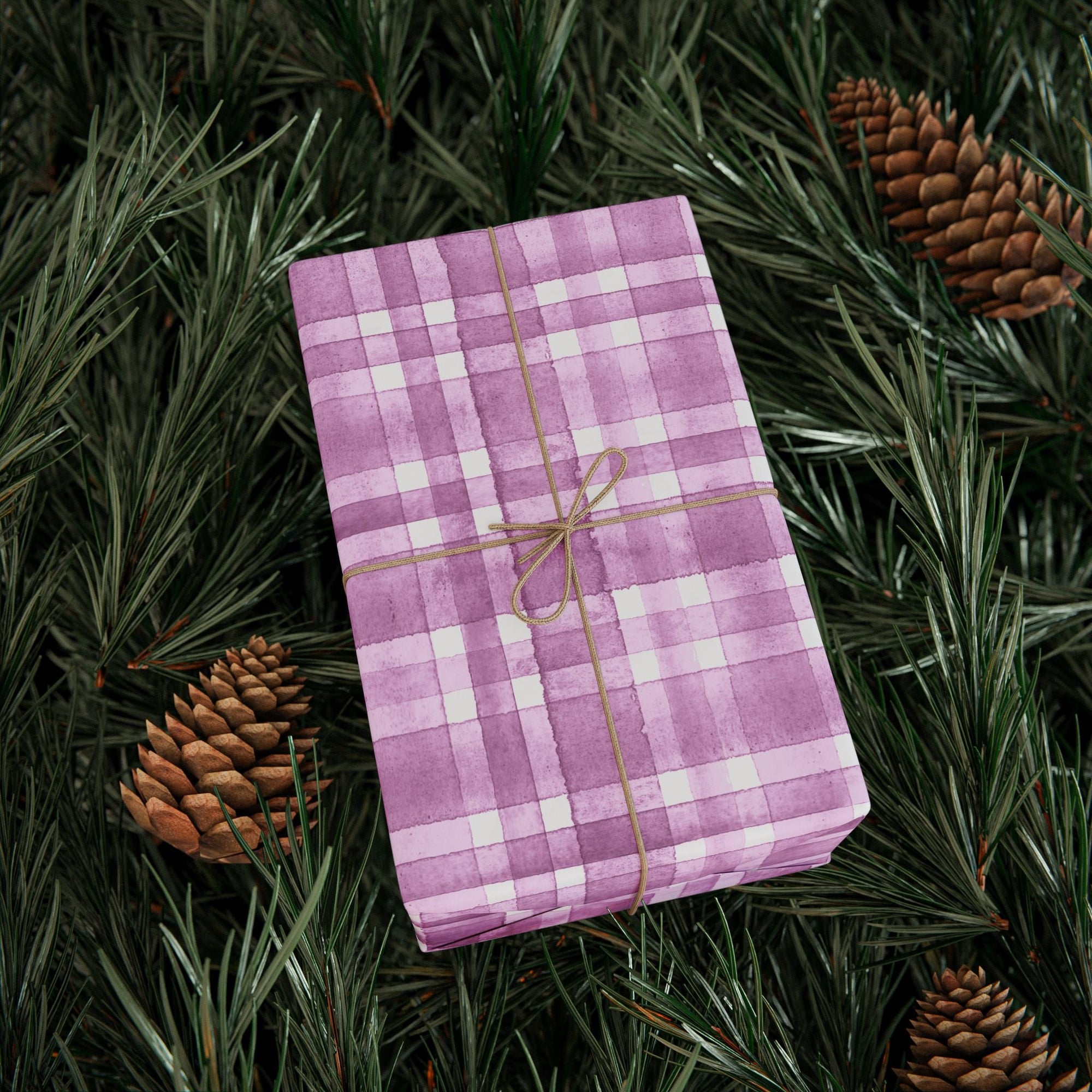 Pink Plaid Wrapping Paper, Gift Wrap for Birthdays, Holidays, Housewarming, Baby Showers, Special Occasions