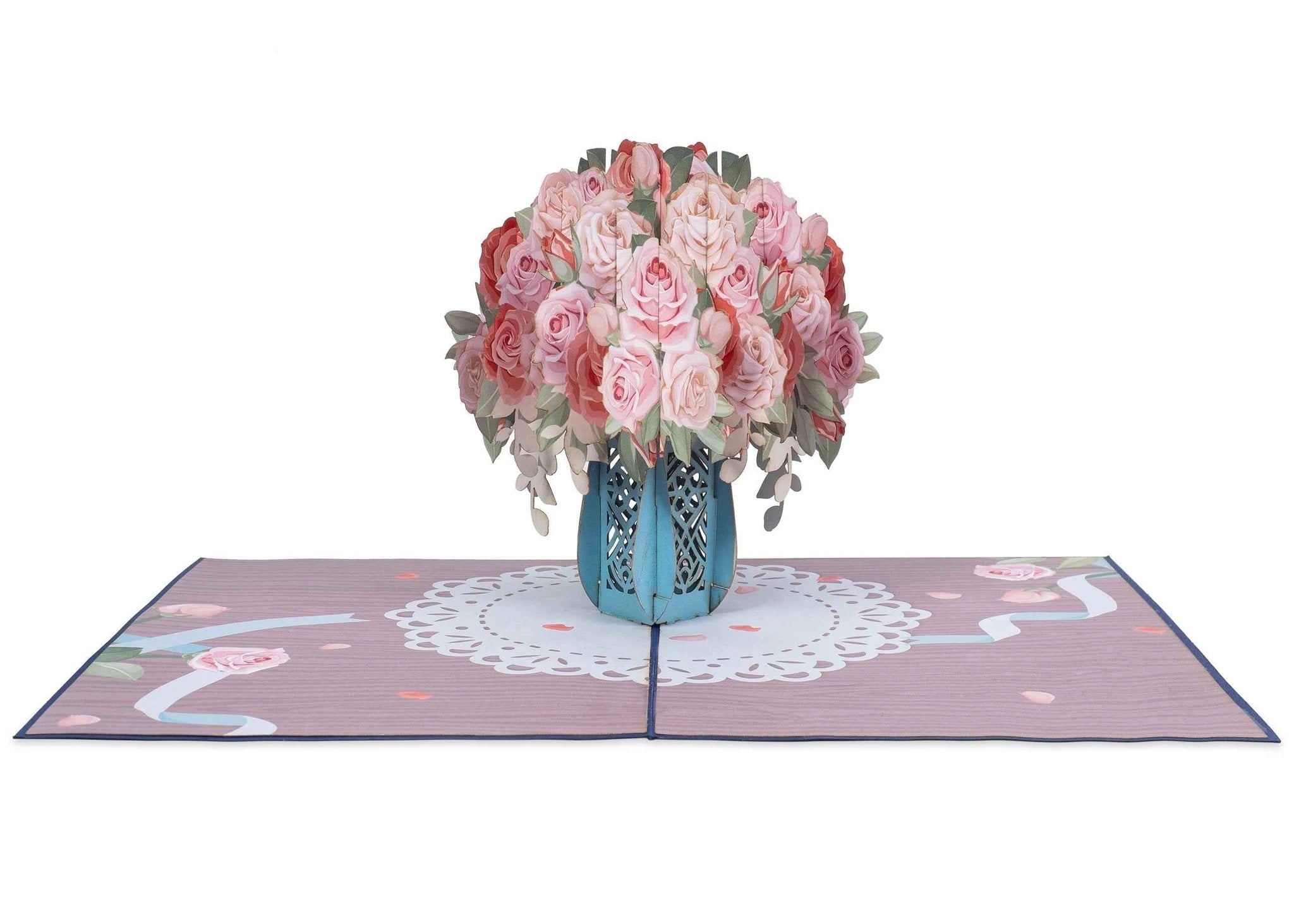 Pink Roses Pop Up Card by Paper Love
