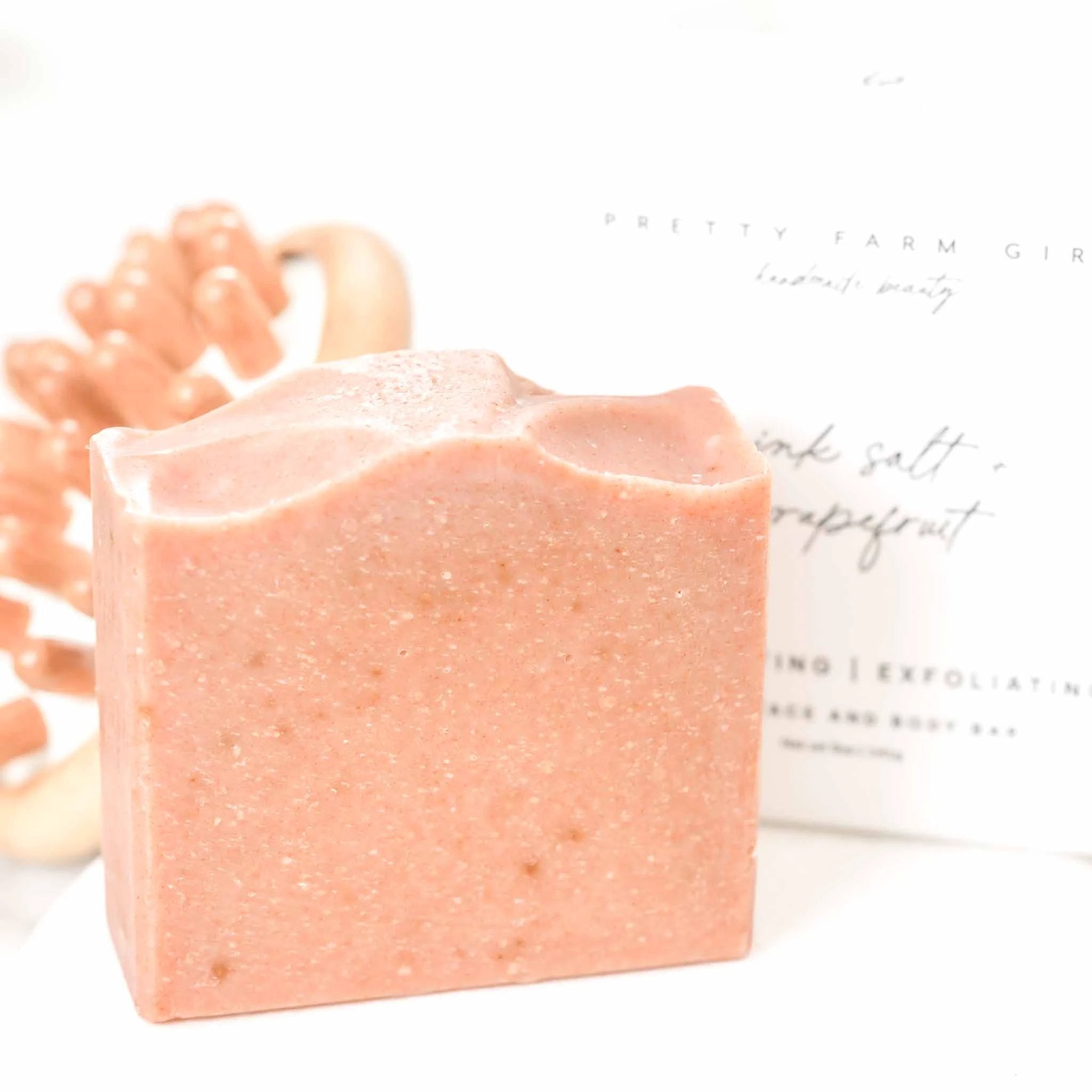 Pink Salt + Grapefruit Cleansing Bar Handmade Tallow and Goat Milk Soap Bar by Pretty farm girl