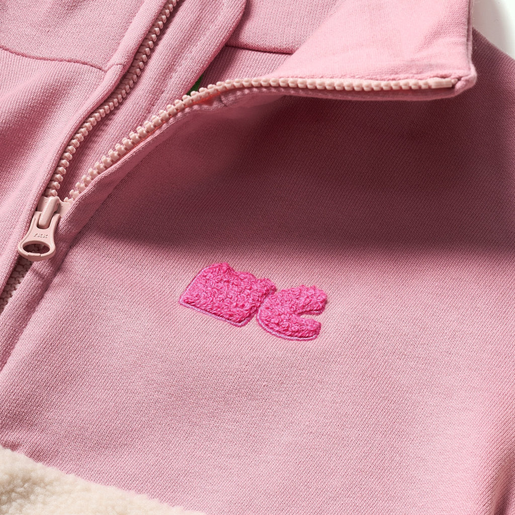Pink Sherpa Zip up Jackets La Vie Bien Pink Sherpa Zip up