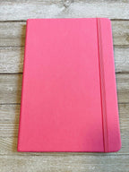 Pink Sparkly Faux Leather Glitter Lined Rainbow Hardcover Notebook by Bespattered Facade