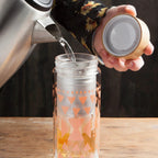 Pink Sustain Double Glass Tea Infuser Bottle | Loose Leaf Tea Holder Steeper Strainer Filter by The Bullish Store
