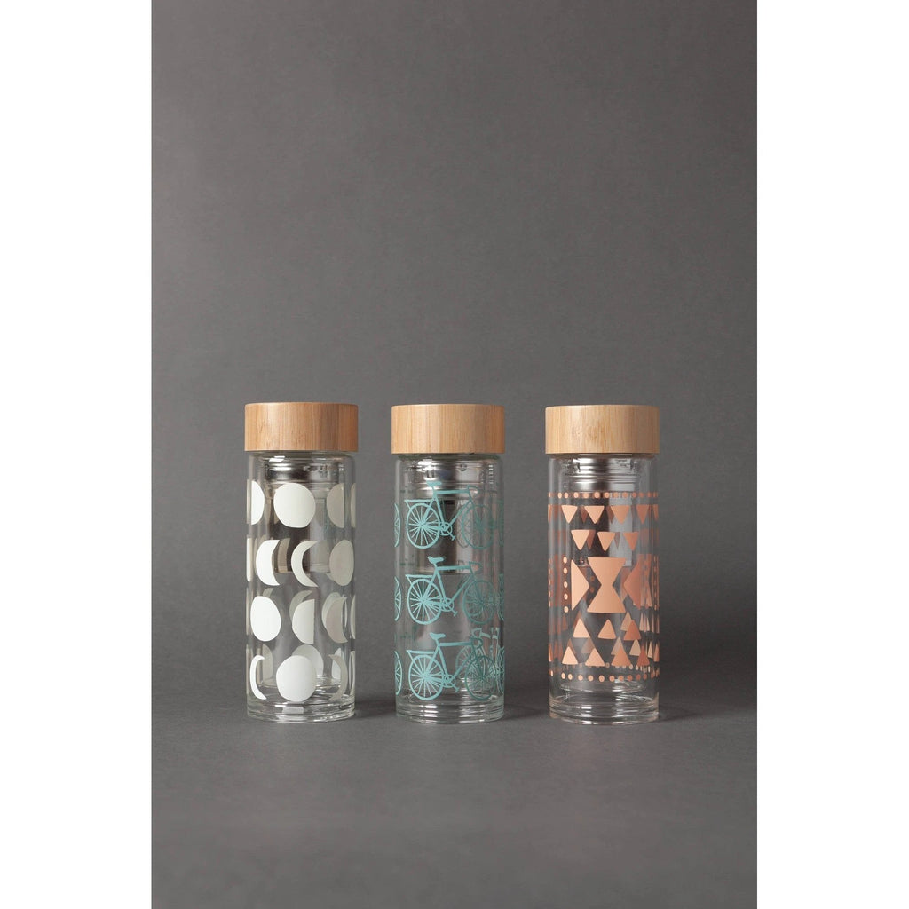 Pink Sustain Double Glass Tea Infuser Bottle | Loose Leaf Tea Holder Steeper Strainer Filter by The Bullish Store