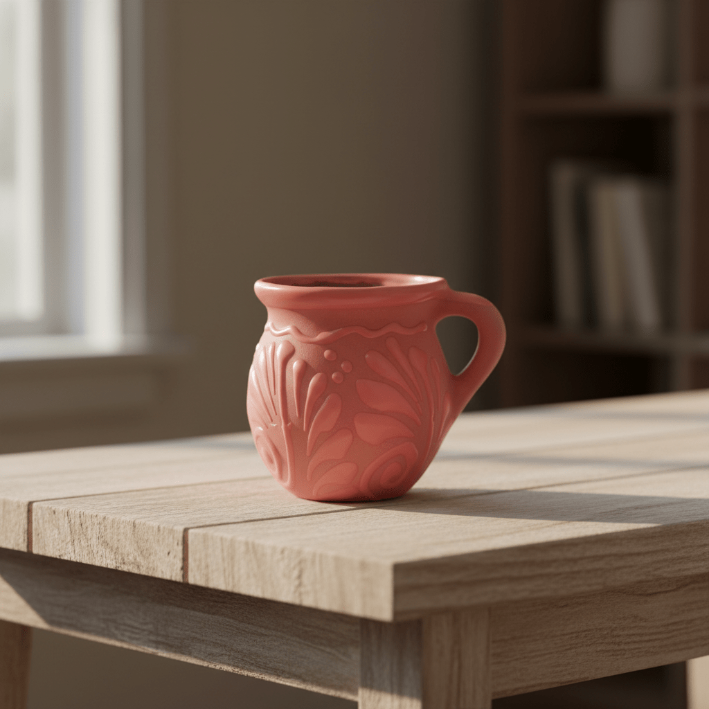 Pink Talavera Mug | Authentic Handmade Mexican Clay Jarrito Talavera Mug La Vie Bien Pink Talavera Mug | Authentic Handmade Mexican Clay Jarrito
