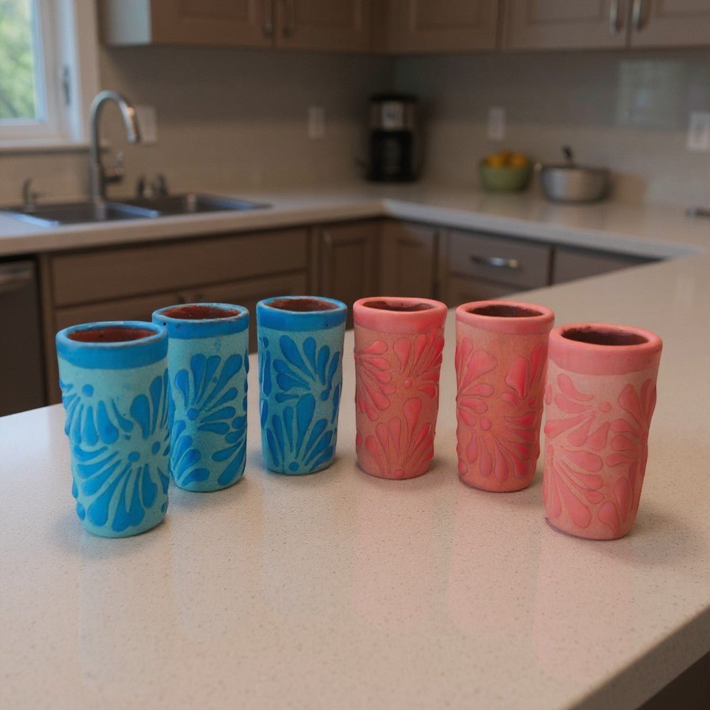 Pink Talavera Shot Glass | Handmade Ceramic Favor Mexican Shot Glass La Vie Bien Pink Talavera Shot Glass | Handmade Ceramic Favor