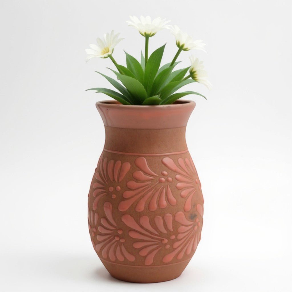 Pink Talavera Vase | Handmade Floral Pottery Talavera Planter La Vie Bien Pink Talavera Vase | Handmade Floral Pottery
