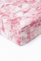 Pink Toile Crib Sheet La Vie Bien Pink Toile Crib Sheet