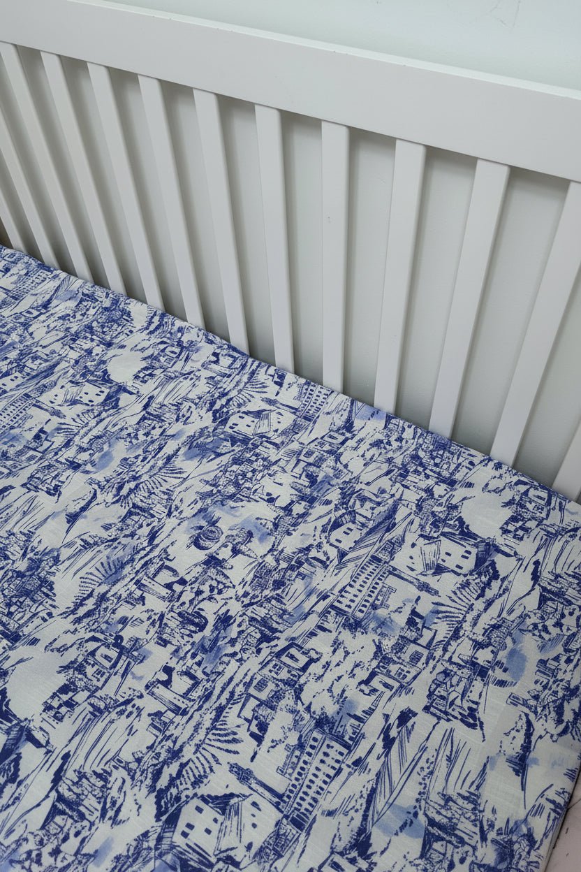 Pink Toile Crib Sheet La Vie Bien Pink Toile Crib Sheet