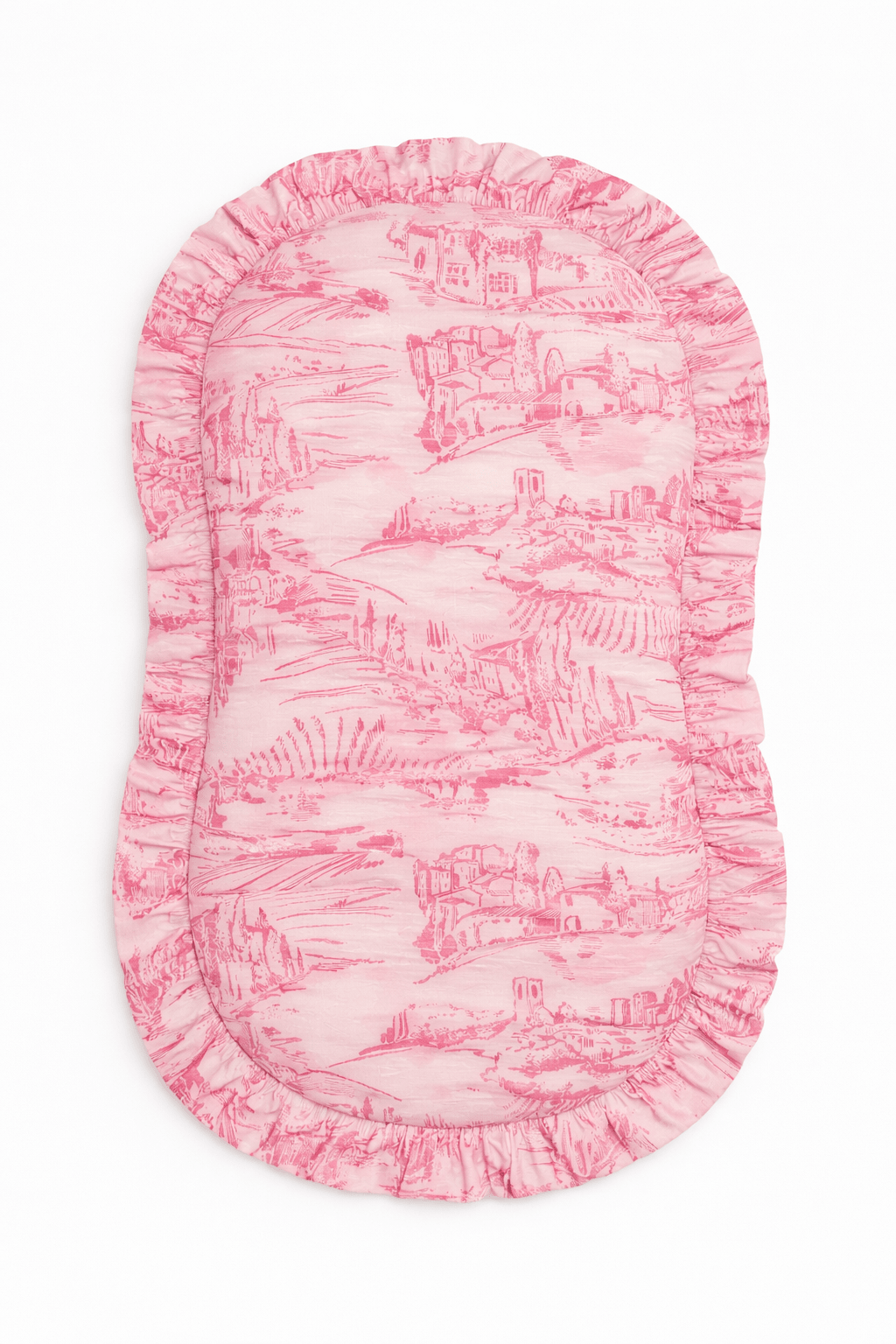 Pink Toile Ruffle Baby Lounger Cover La Vie Bien Pink Toile Ruffle Baby Lounger Cover