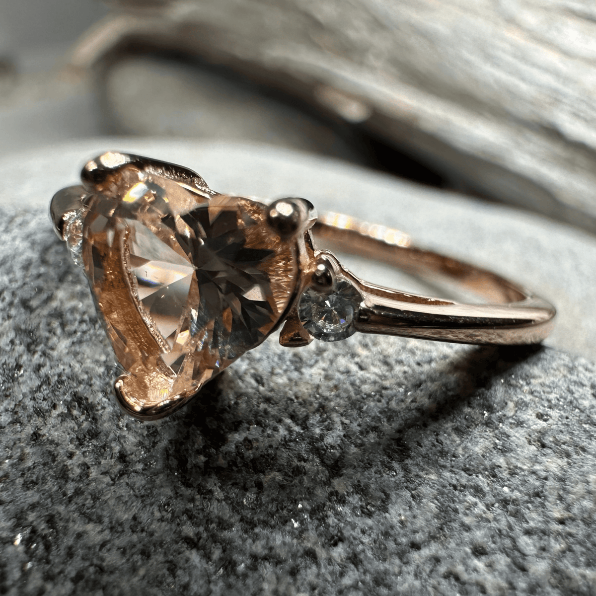 Pink Topaz Heart Ring Ring La Vie Bien Pink Topaz Heart Ring
