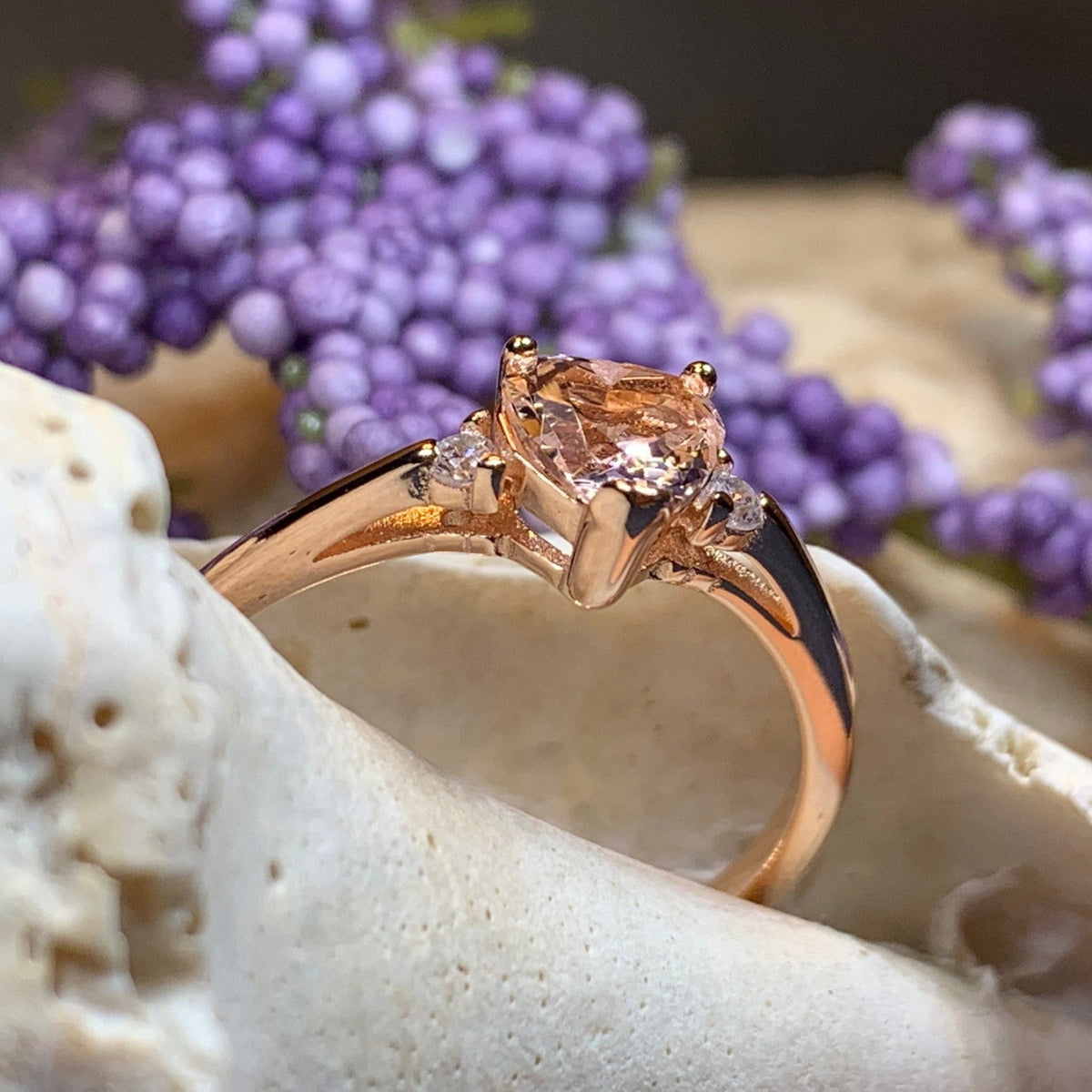 Pink Topaz Heart Ring Ring La Vie Bien Pink Topaz Heart Ring