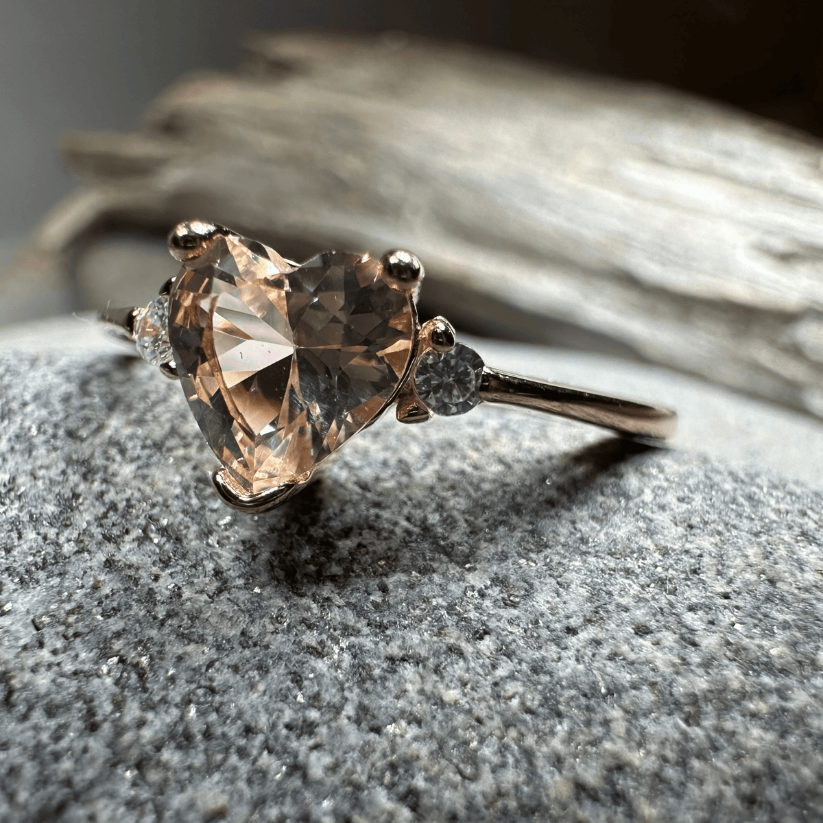 Pink Topaz Heart Ring Ring La Vie Bien Pink Topaz Heart Ring