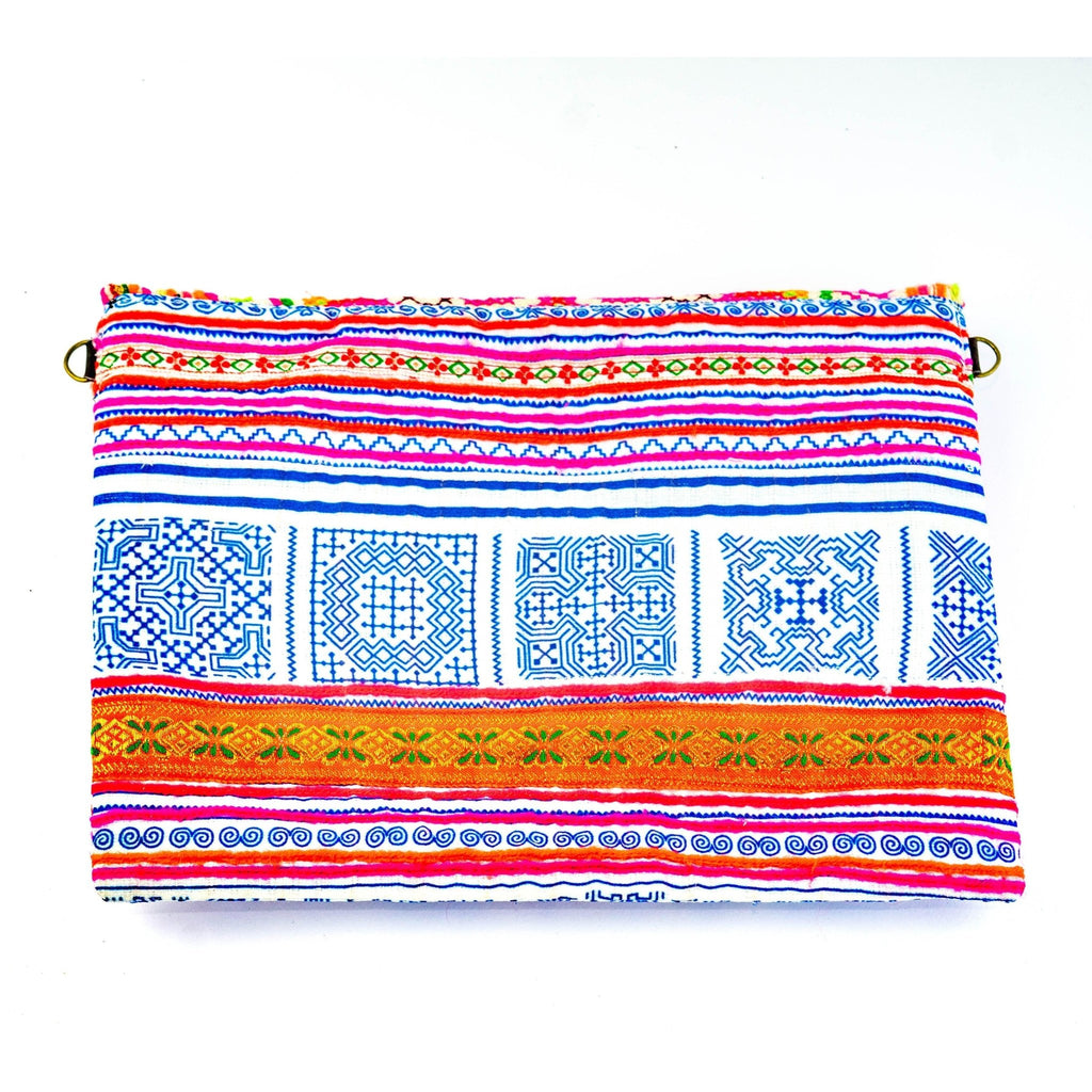 Pink Vintage Hmong Convertible Envelope Clutch | Purse - Thailand Bags La Vie Bien Pink Vintage Hmong Convertible Envelope Clutch | Purse - Thailand