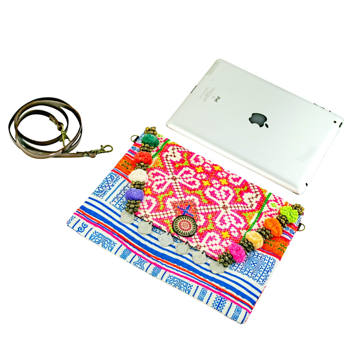 Pink Vintage Hmong Convertible Envelope Clutch | Purse - Thailand Bags La Vie Bien Pink Vintage Hmong Convertible Envelope Clutch | Purse - Thailand