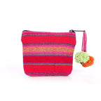 Pink Woven Karen Fabric Hmong Coin Pouch - Thailand Coin Purses La Vie Bien Pink Woven Karen Fabric Hmong Coin Pouch - Thailand