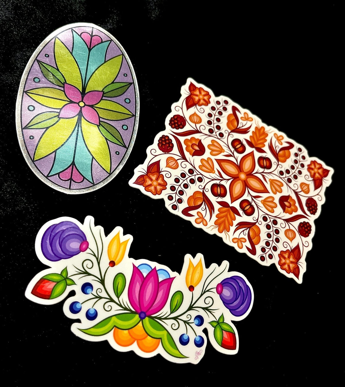 Pink/Orange Ojibwe Floral Sticker La Vie Bien Pink/Orange Ojibwe Floral Sticker