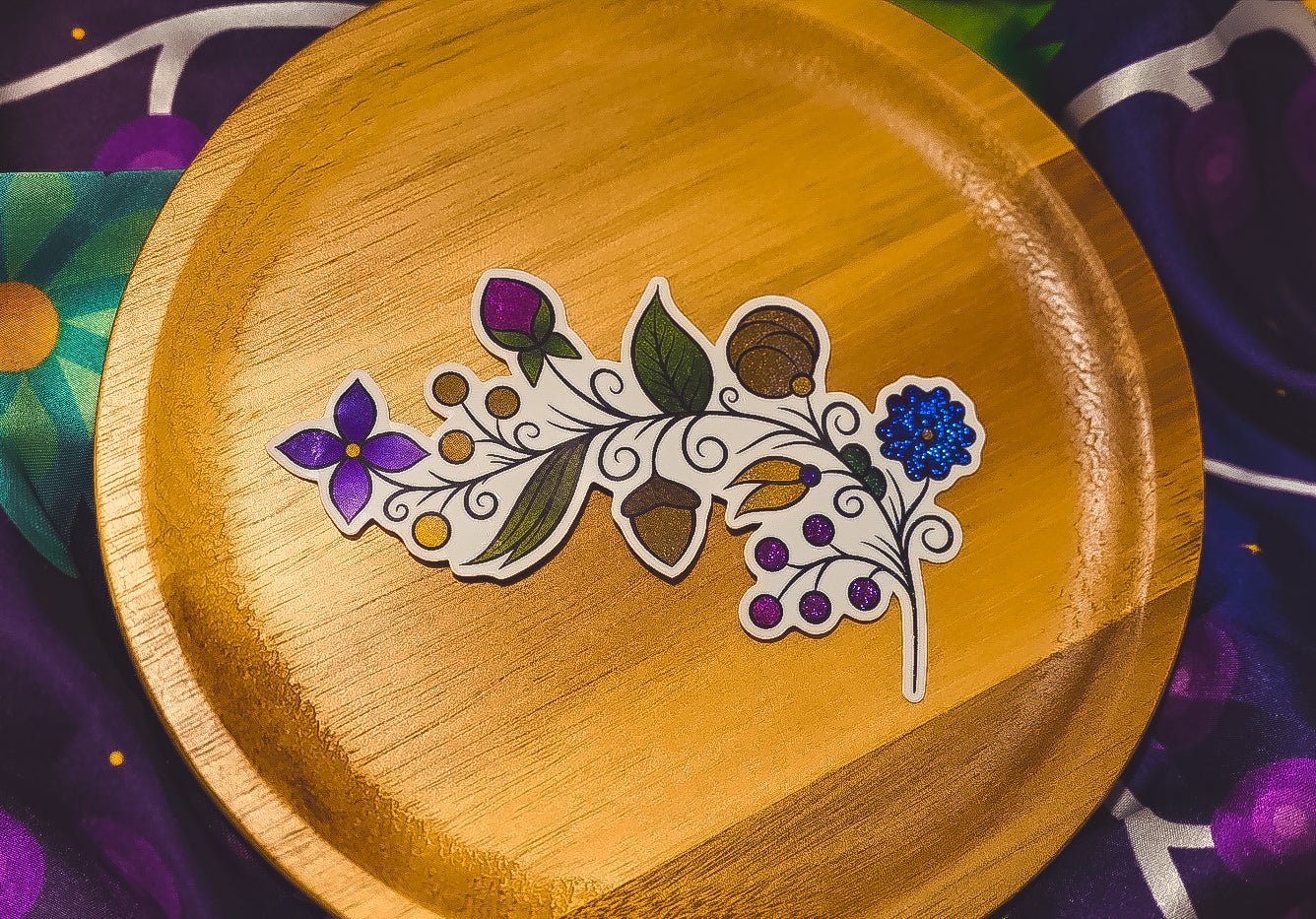 Pink/Purple Vine Ojibwe Floral Sticker