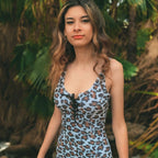 Pinup 1950s Snow Leopard One Piece Swimsuit by The Bullish Store