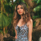 Pinup 1950s Snow Leopard One Piece Swimsuit by The Bullish Store