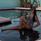 Pinup 1950s Snow Leopard One Piece Swimsuit by The Bullish Store