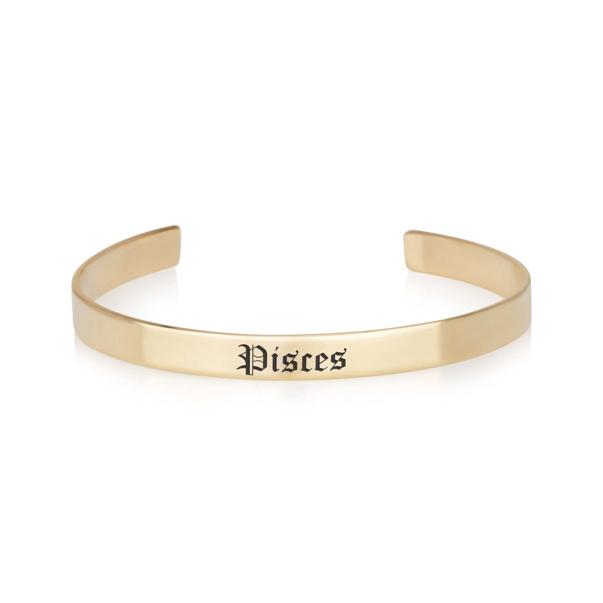 Pisces Engraved Cuff Bracelet La Vie Bien Pisces Engraved Cuff Bracelet