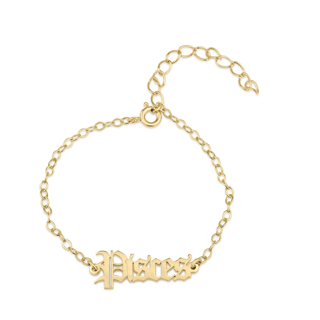 Pisces Script Bracelet La Vie Bien Pisces Script Bracelet