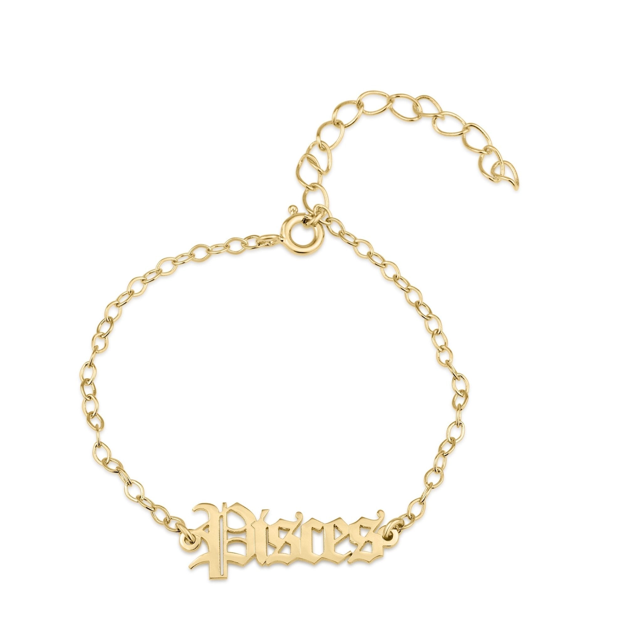 Pisces Script Bracelet La Vie Bien Pisces Script Bracelet