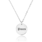 Pisces Script Disk Necklace La Vie Bien Pisces Script Disk Necklace