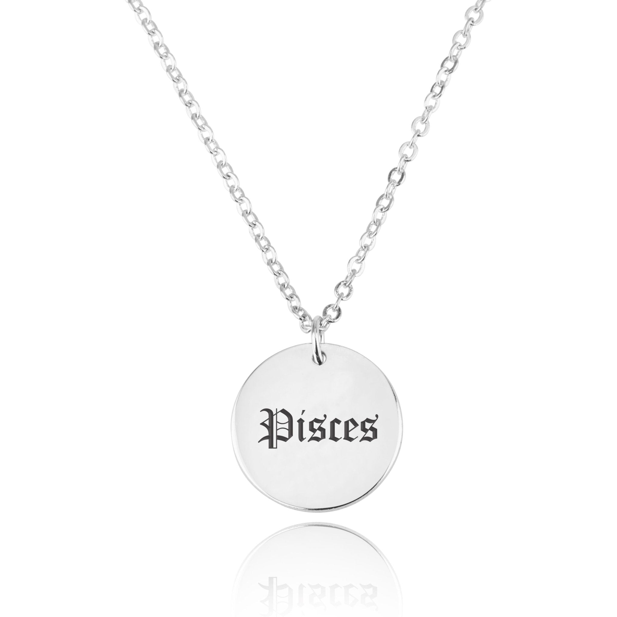 Pisces Script Disk Necklace La Vie Bien Pisces Script Disk Necklace