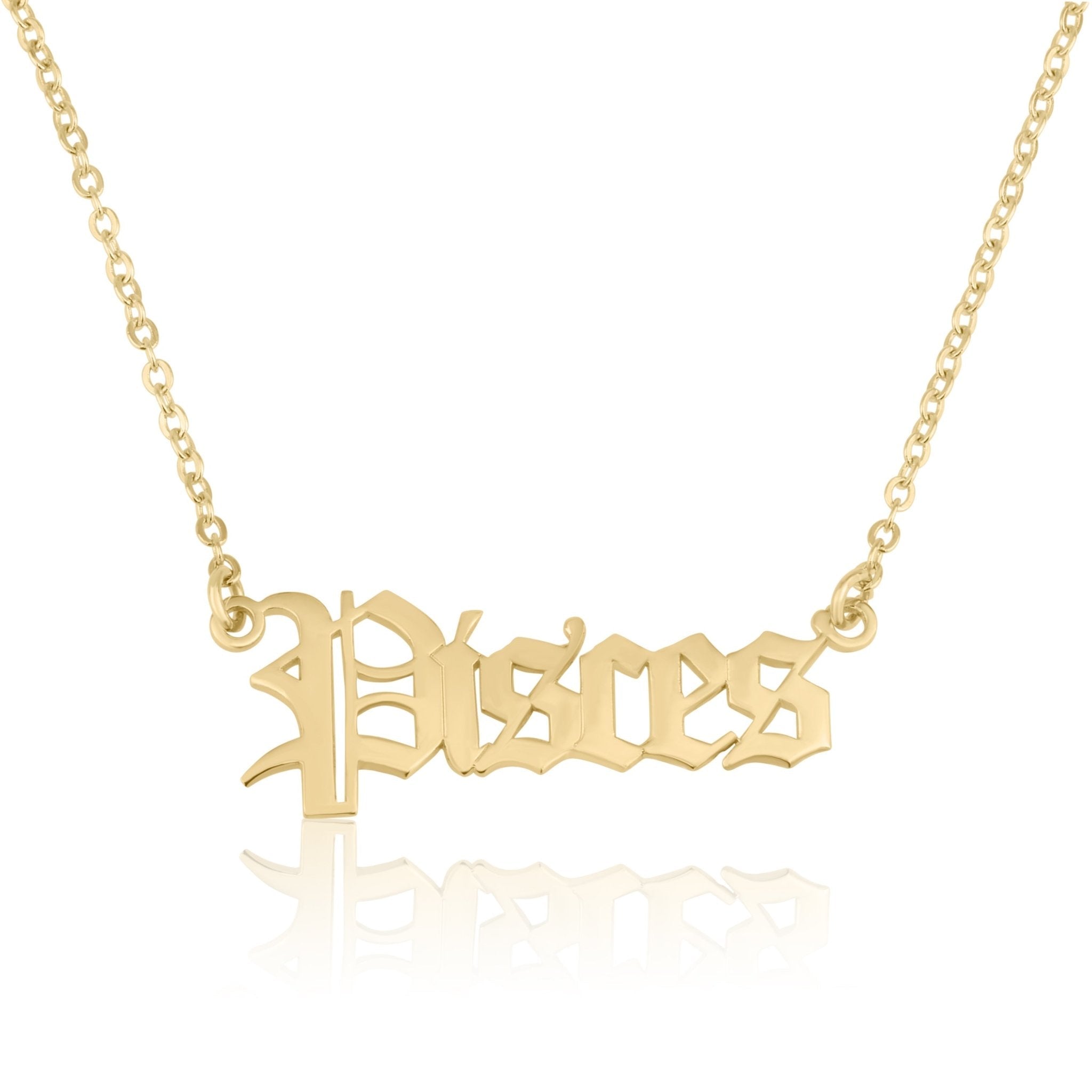 Pisces Script Necklace La Vie Bien Pisces Script Necklace