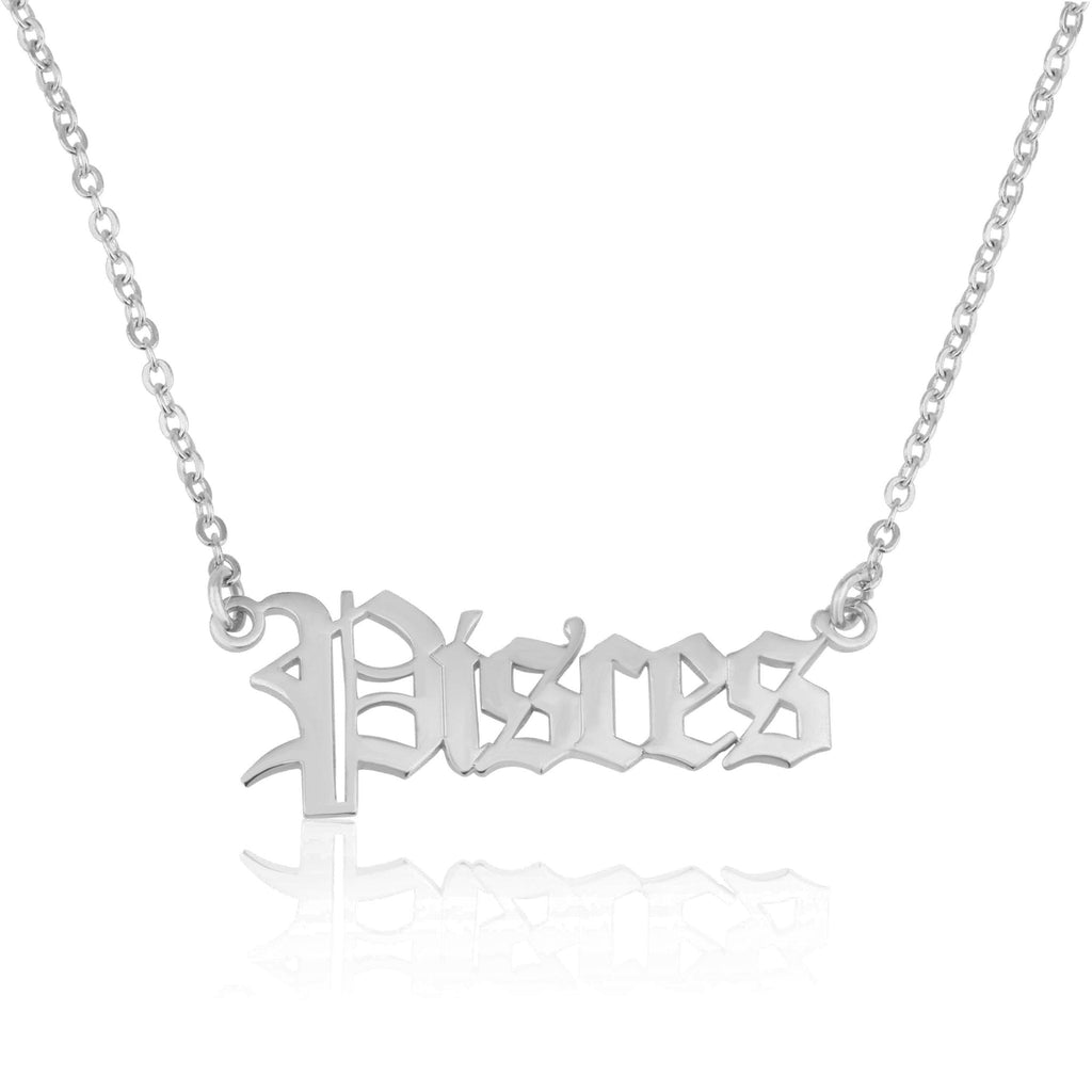 Pisces Script Necklace La Vie Bien Pisces Script Necklace
