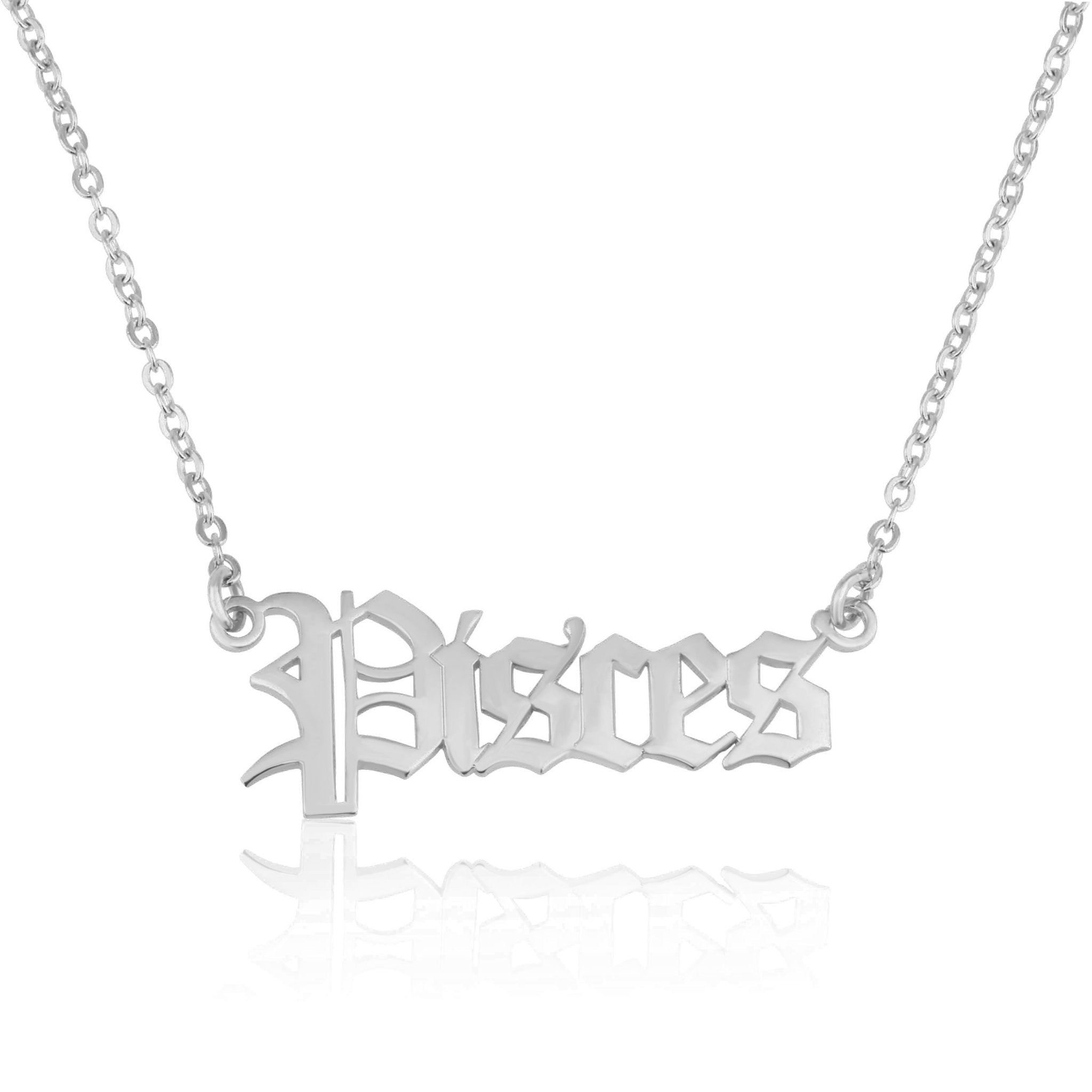 Pisces Script Necklace La Vie Bien Pisces Script Necklace