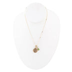 Pisces - Zodiac Green Jade Golden Charm Necklace by Barse Jewelry