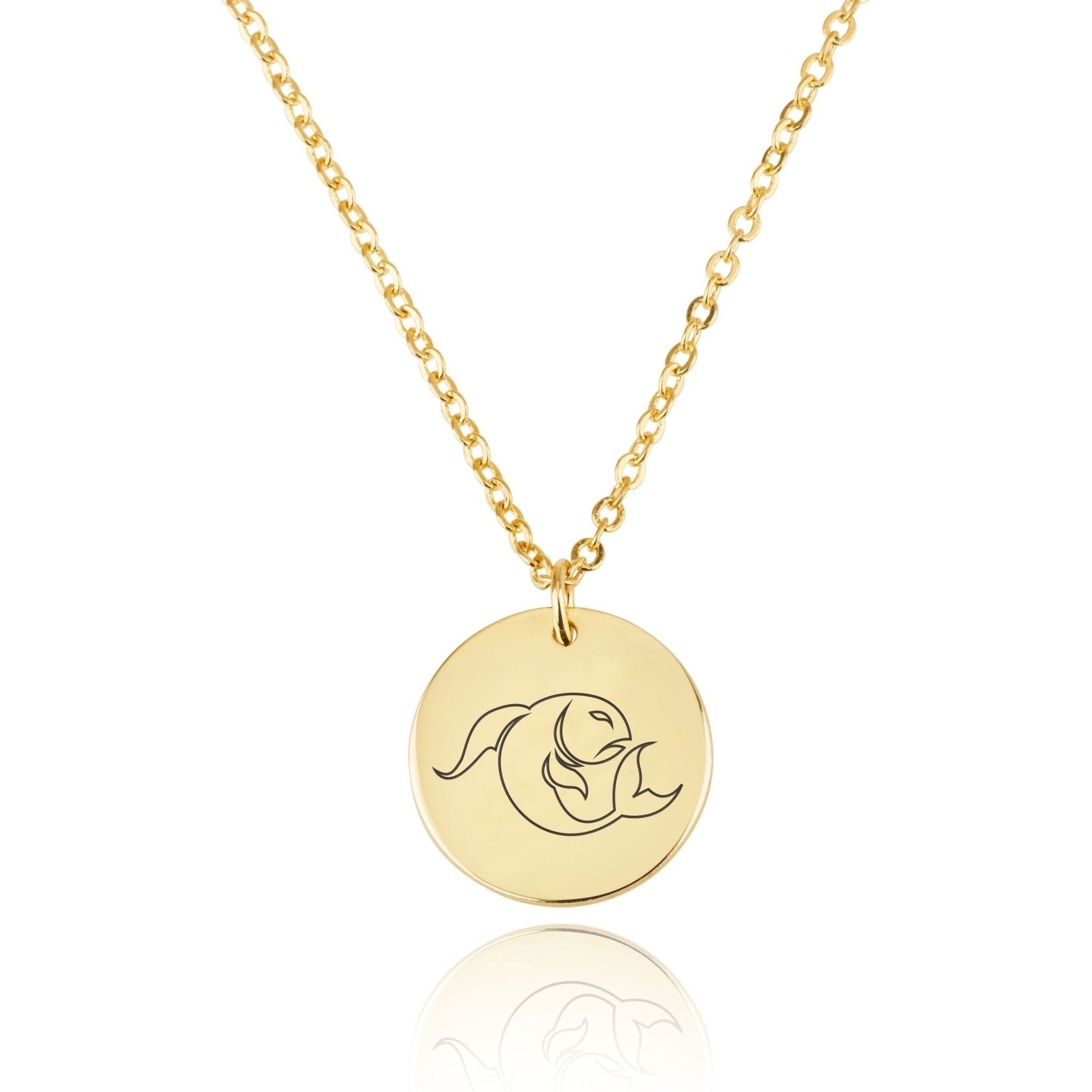 Pisces Zodiac Disk Necklace La Vie Bien Pisces Zodiac Disk Necklace