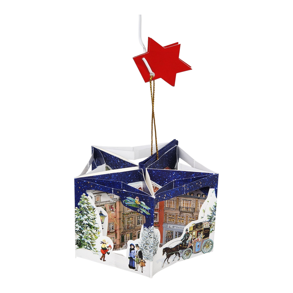 Popup Mini Book German Ornament - Frohes Weihnacht Cityscape