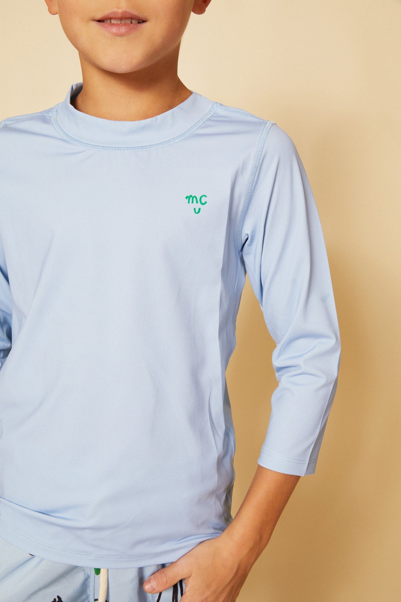Placid Blue Rashguard Swimsuit La Vie Bien Placid Blue Rashguard
