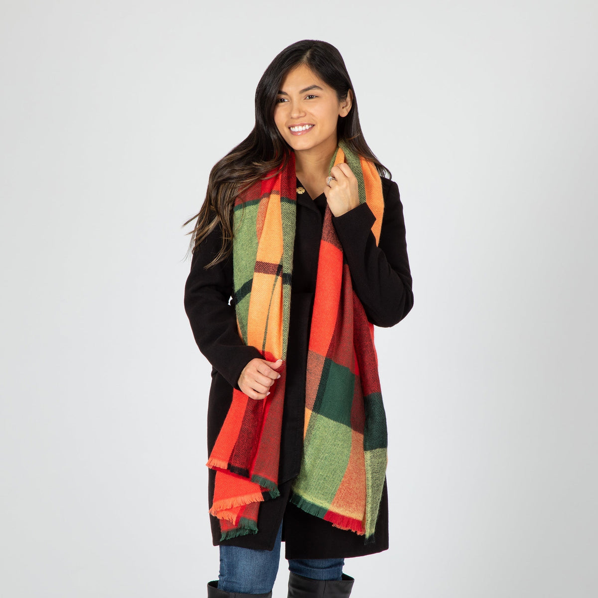 Plaid Chunky Scarf Scarves & Bandanas La Vie Bien Plaid Chunky Scarf