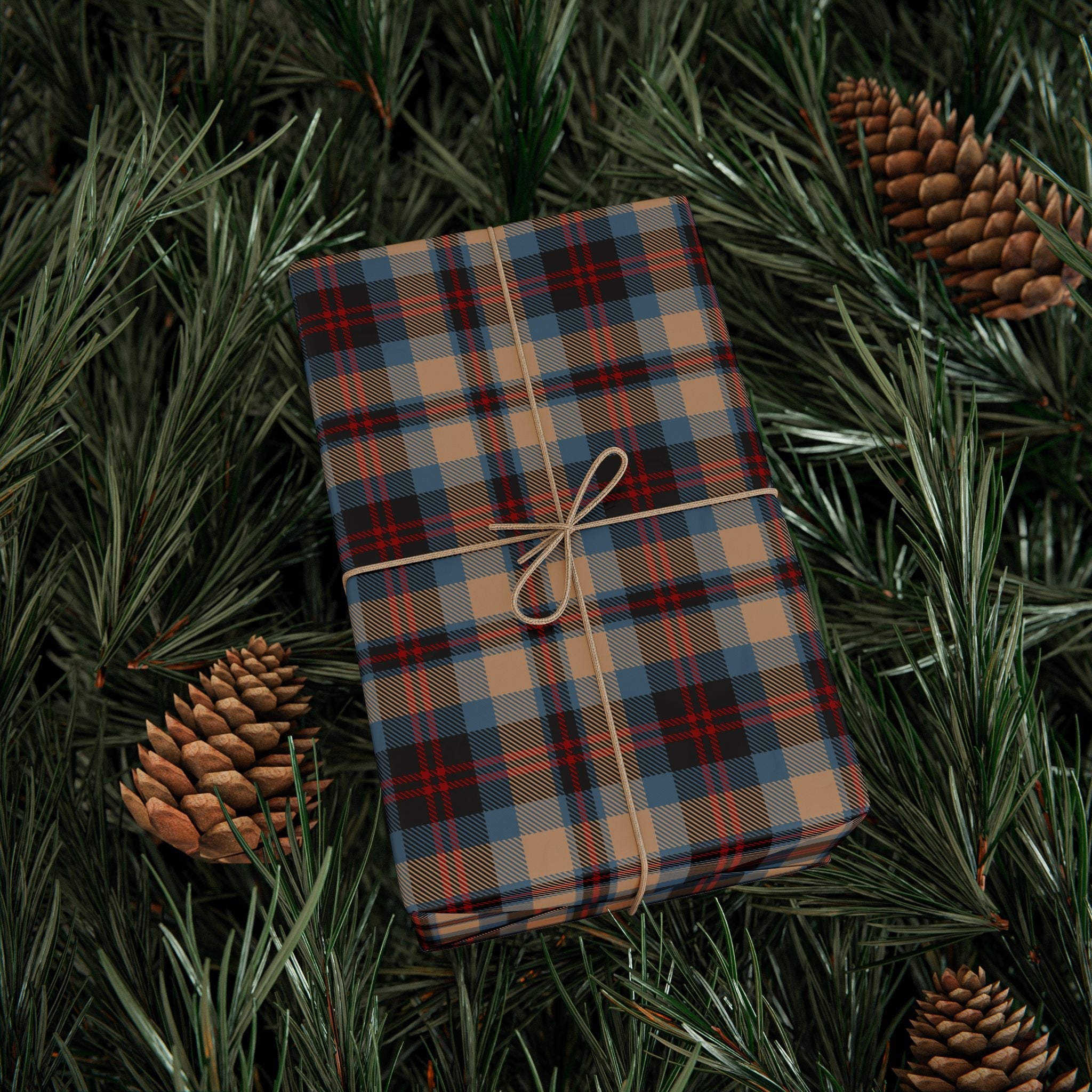 Plaid Gift Wrap Paper - Old School Design