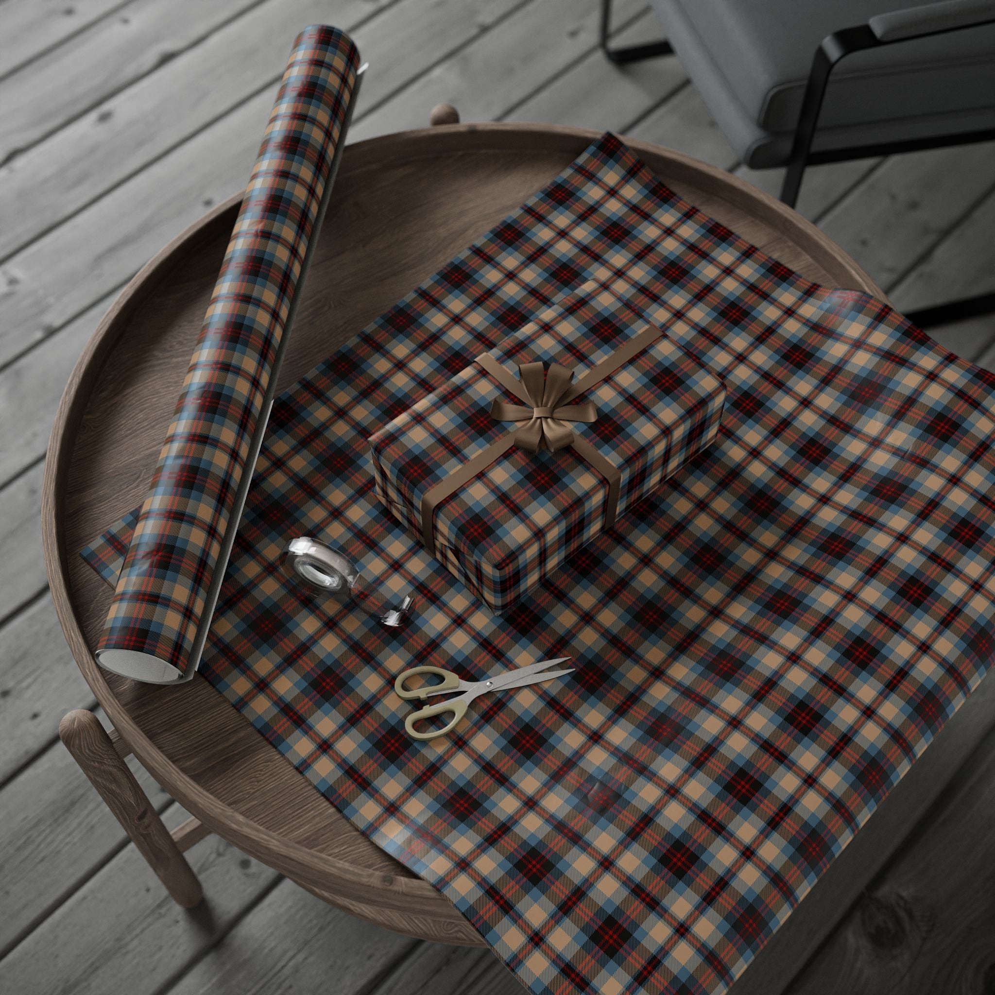 Plaid Gift Wrap Paper - Old School Design