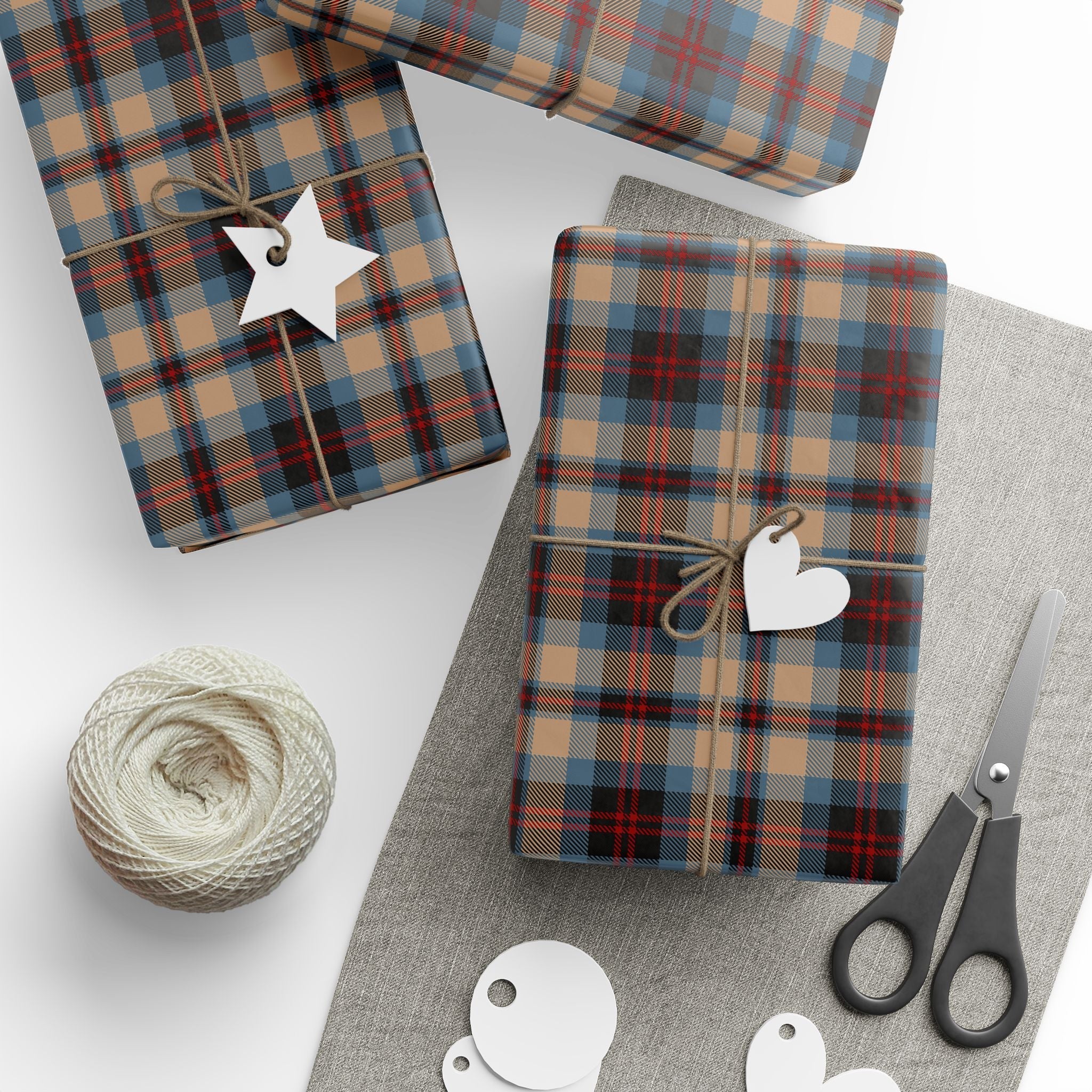 Plaid Gift Wrap Paper - Old School Design