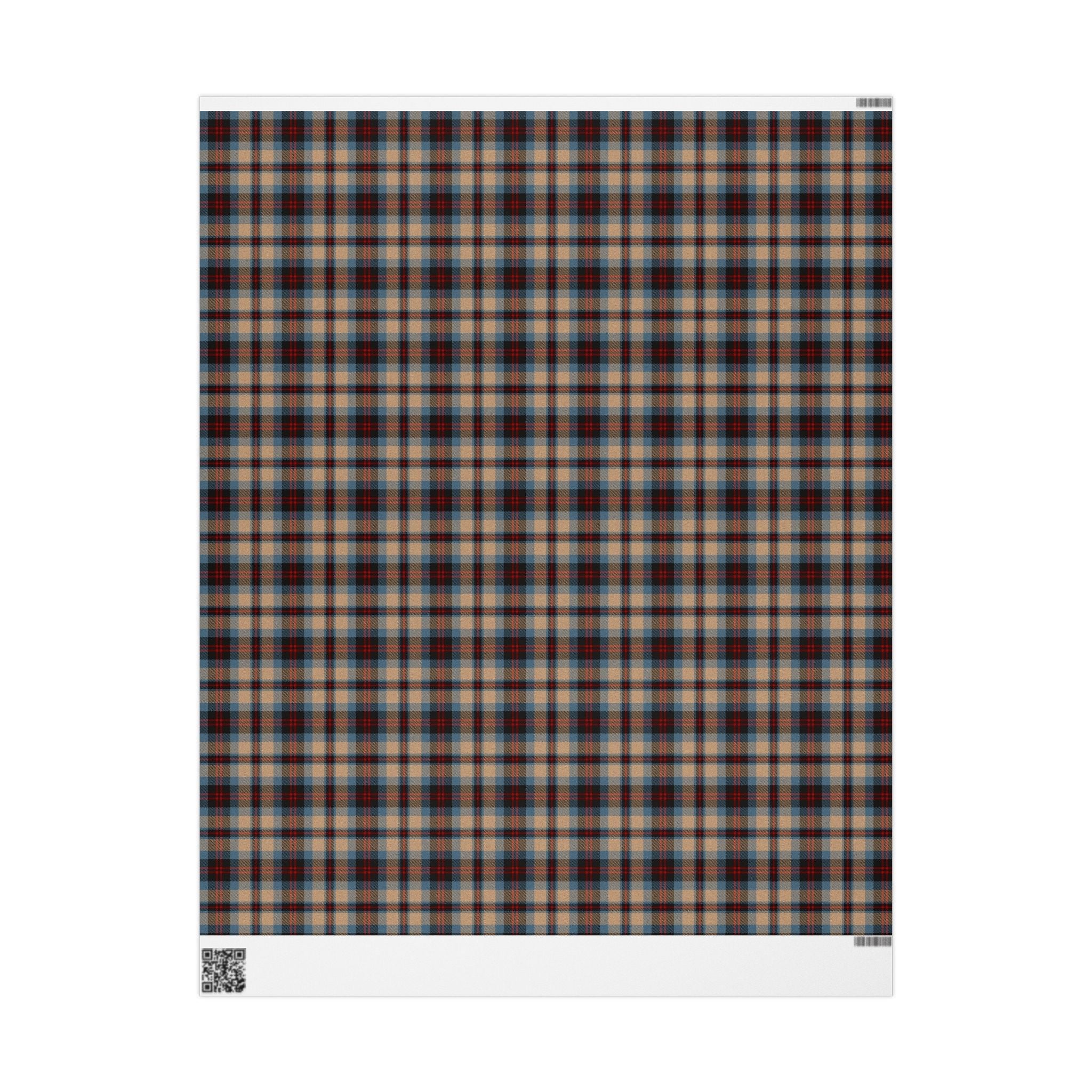 Plaid Gift Wrap Paper - Old School Design